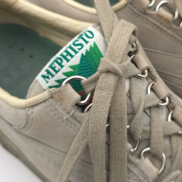 MEPHISTO Size 8.5 Runoff Walking Shoes Light Gray Nubuck Leather AIR‎ BAG SYSTEM